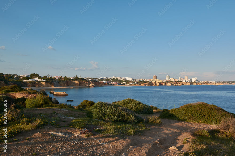 View of Portimao, its coastline and beaches. Algarve region, Portugal View of Portimao, its coastline and beaches. Algarve region, Portugal