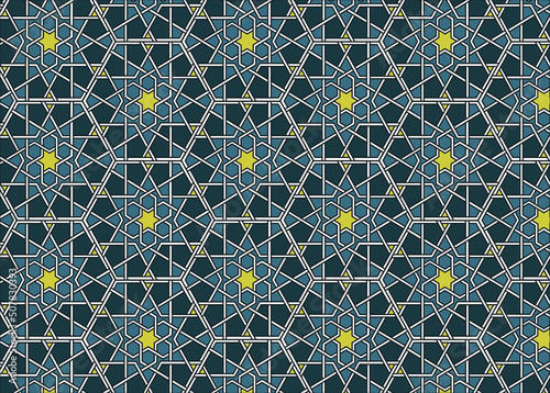 Selcuklu Mosaics, Anatolian architecture, Islamic Figure, abstract vector pattern