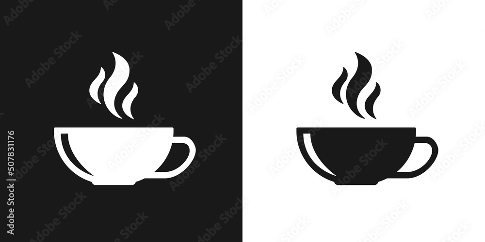 Coffee cups isolated on white and black backgrounds. Vector. Coffee cups isolated on white and black backgrounds. Vector.