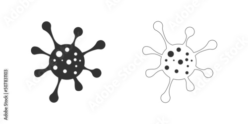 Virus bacteria icon. Dangerous covid virus concept. Isolated vector illustration.