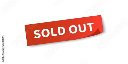 Sold out square sticker banner. Sold sign. Vector illustration. photo