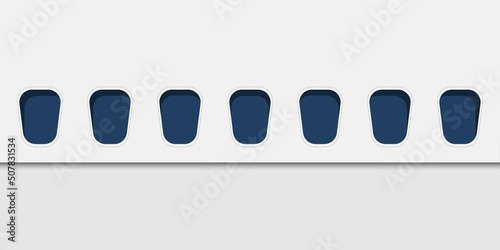 Airplane windows. Tourism concept. Vector illustration.