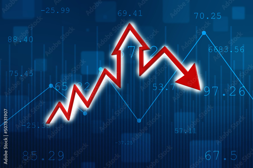 3d rendering business graph and documents. Stock market chart. Business graph background, Financial Background