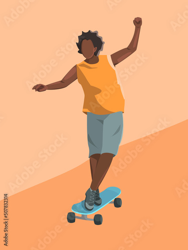 Young man on a skateboard. 