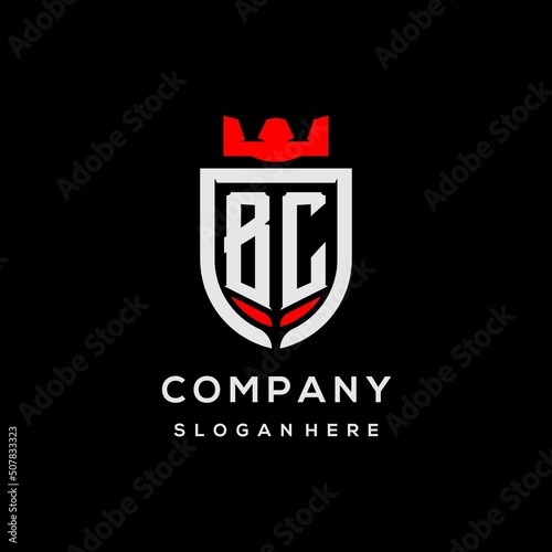 Letter BC shield logo gaming, creative esport logo monogram ideas