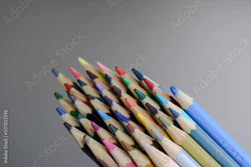 color pencils on a white background
