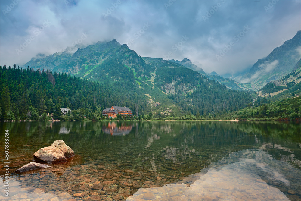 Mountain lake in National Park High Tatra.