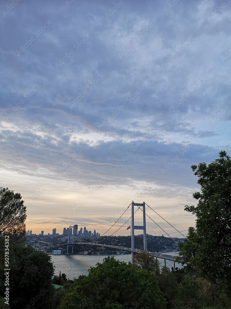 Bosphorus view of Istanbul. View of the Bosphorus from Nakkastepe Park