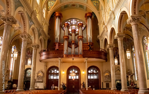 Interior of Saint Mary Roman Catholic Church in Greektown Historic District, Detroit, United States