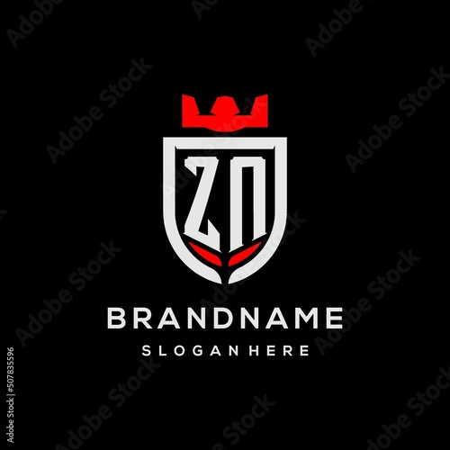 Letter ZN shield logo gaming, creative esport logo monogram ideas