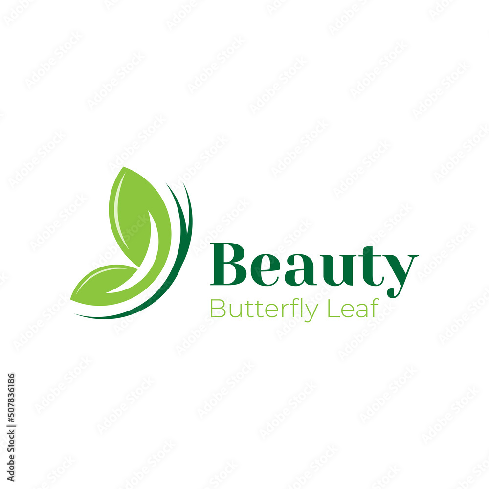 Butterfly with leaf nature logo design concept vector template Butterfly with leaf nature logo design concept vector template
