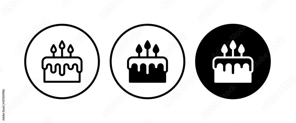 Birthday Cake Candle Icon Outline Style Stock Vector by ©iconfinder  461330786