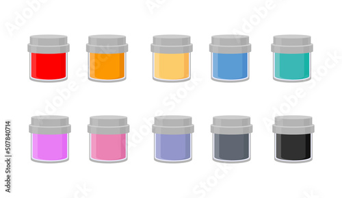 paint, gouache, jar, dye isolated on white background,vector