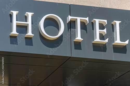 Fototapeta Naklejka Na Ścianę i Meble -  3d Hotel Sign