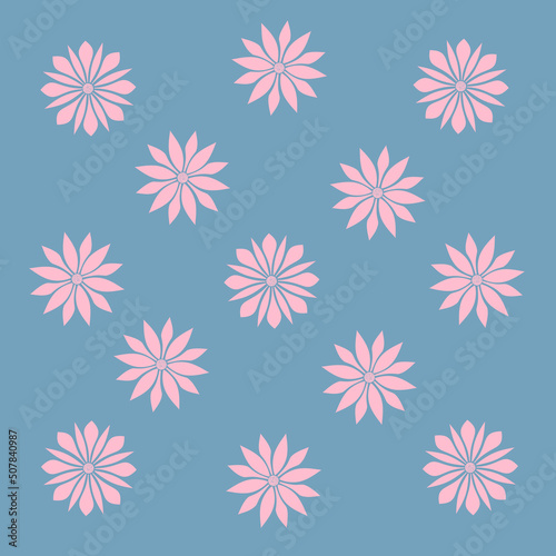 Flat lay with geometrically shaped flowers © vebeard61