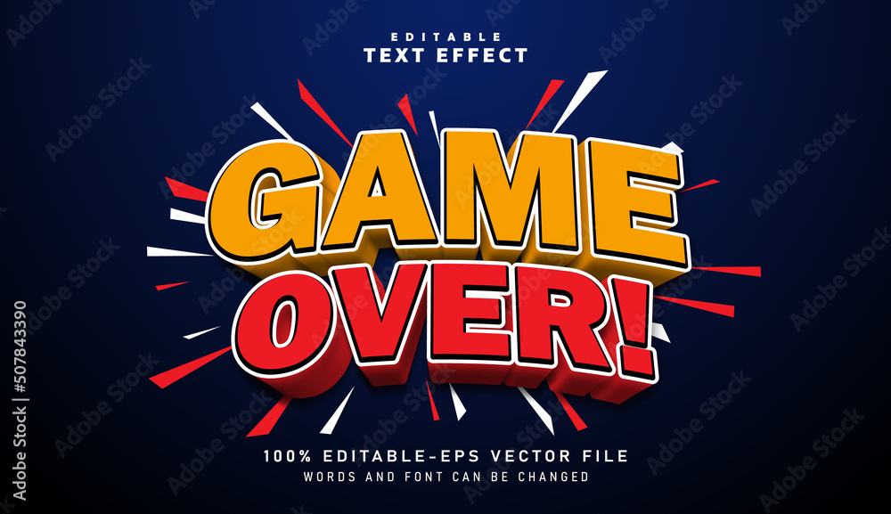 © Farhad - 3D Game Over! text effect - Editable text effect