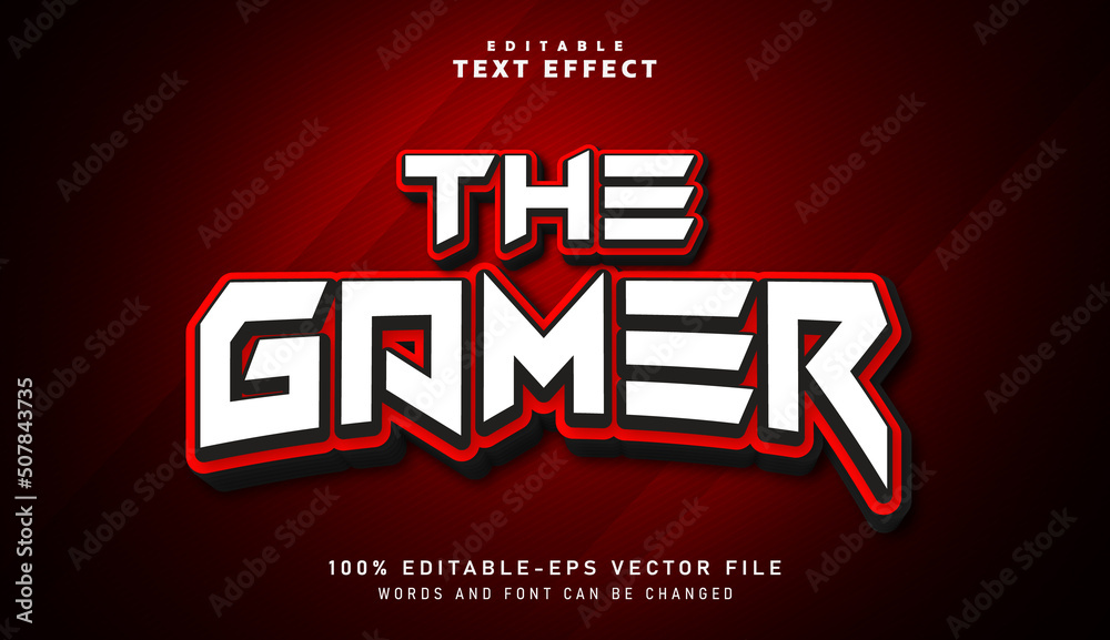 Fototapeta premium 3D The Gamer text effect - Editable text effect