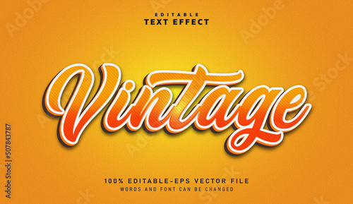 3D Vintage text effect - Editable text effect