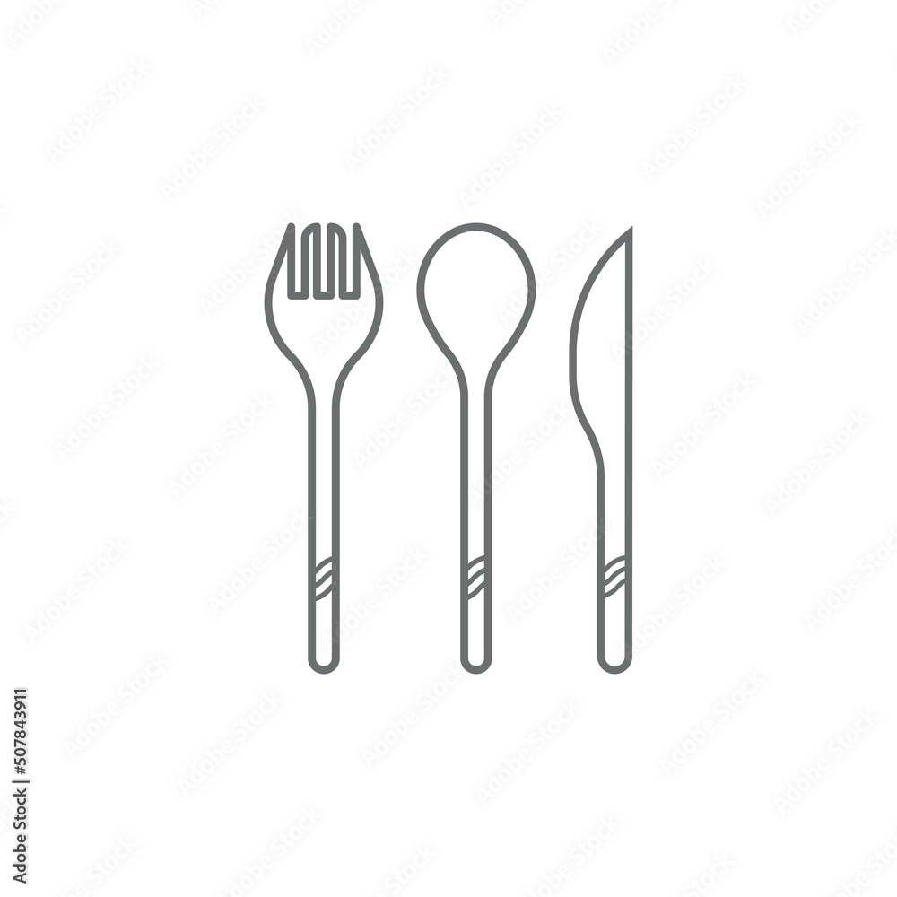 Spoon and fork icon symbol vector