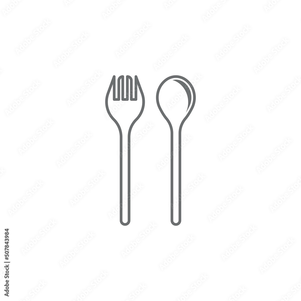 Spoon and fork icon symbol vector Spoon and fork icon symbol vector