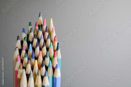 color pencils on white background