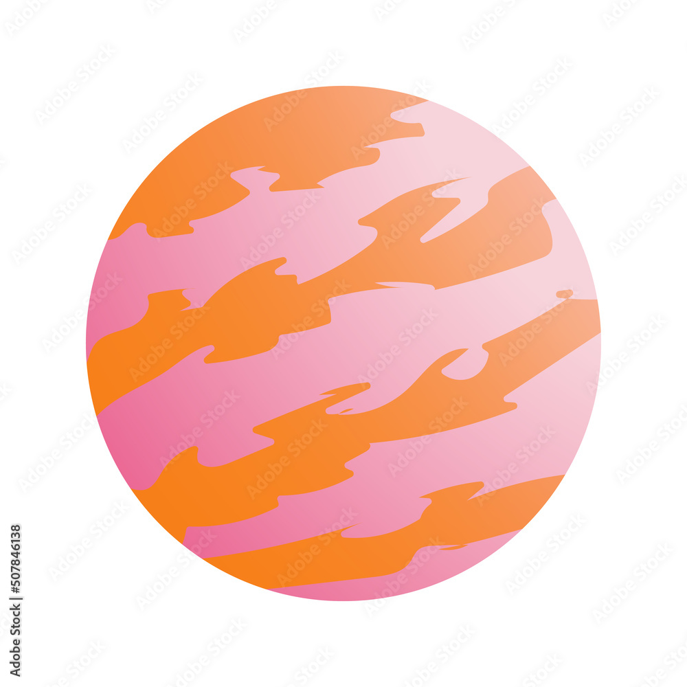 Planet Jupiter. 3d vector icon.