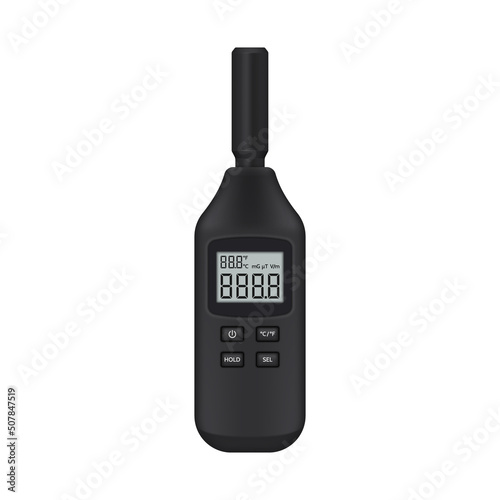 Digital Electromagnetic Field Detector. Vector illustration.