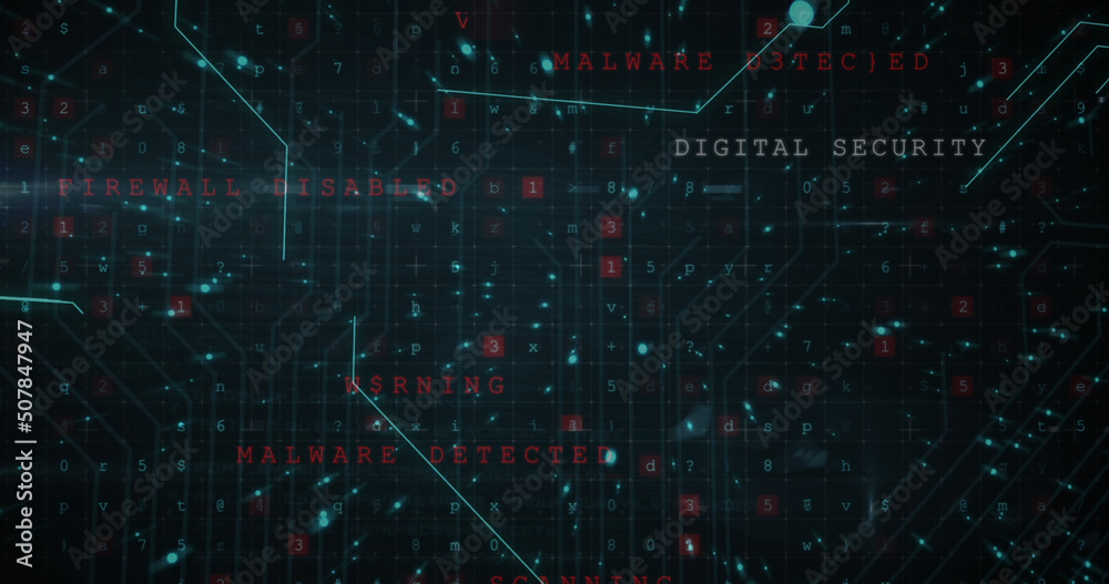 Fototapeta premium Image of data processing over black background