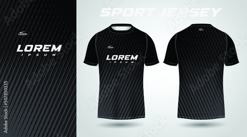black t-shirt sport jersey design