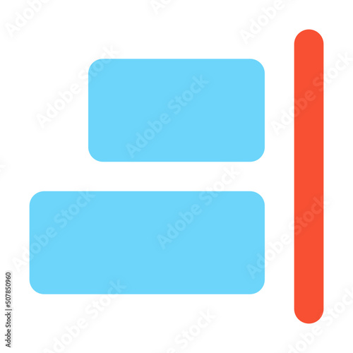 horizontal align right icon illustration