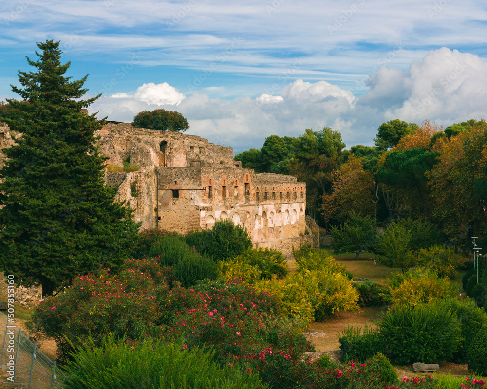 View of ancient ruins in Pompeii