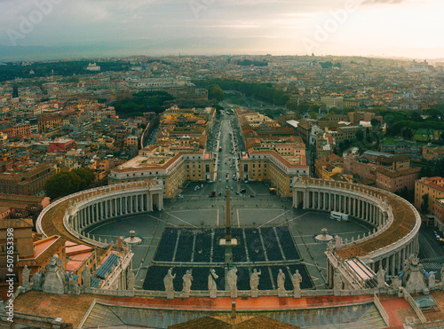 Panoramic view from the dome of St. Peter's Basilica in the Vatican