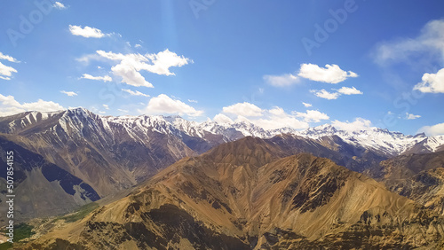Snow capped mountains with clouds in Spiti Valley © DEEP