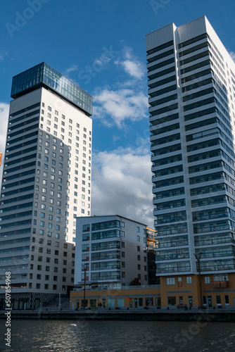 Stockholm, Sweden High-rise apartment buildings in Liljeholmskajen district.