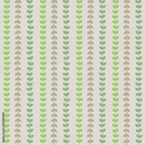 Vintage leaves with vines seamless on brown background.