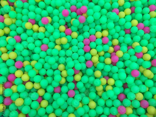 Photo of a playground for children, full of colorful plastic balls