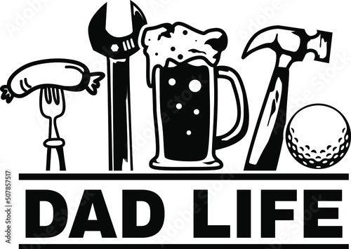 Print op canvas Dad Life design For Father's Day, Beer lover, Hammer, Dad Quote, Gift for dad, D
