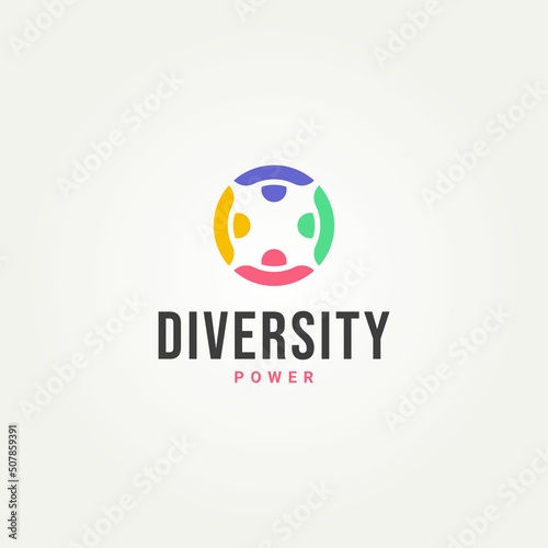 minimalist diversity and inclusion logo template vector illustration design. simple people community, network, and social symbol logo concept