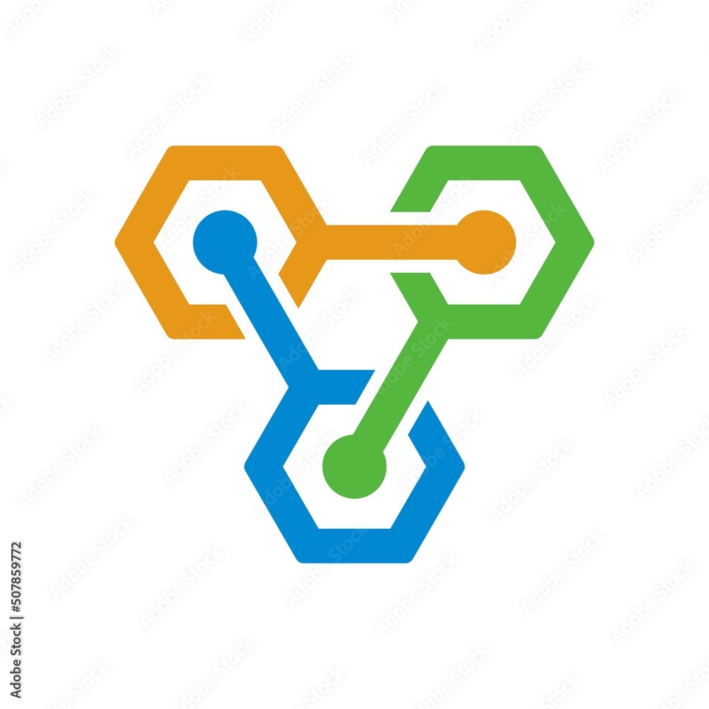 Triple Chain Teamwork Social Logo abstract design vector illustration Triple Chain Teamwork Social Logo abstract design vector illustration