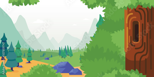 Background Wild Bushes Cartoon Forest Vegetation