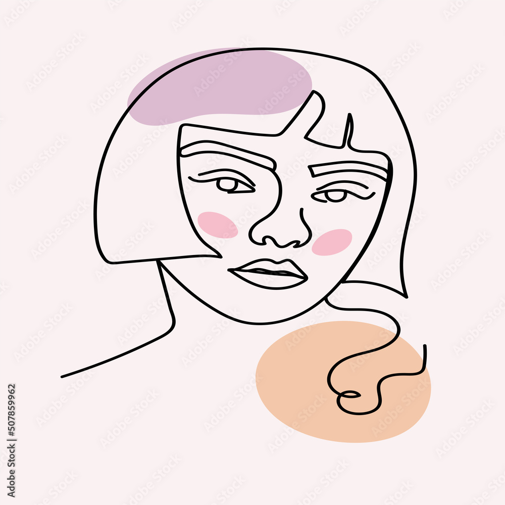 Minimalist line art woman face Minimalist line art woman face