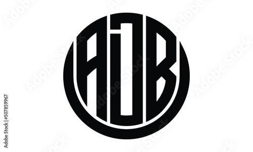 ADB shield with round shape logo design vector template | monogram logo | abstract logo | wordmark logo | lettermark logo | business logo | brand logo | flat logo.