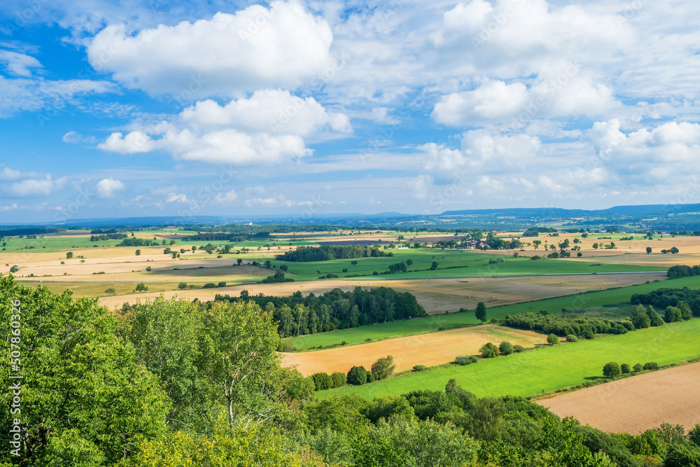 Agriculture landscape view with the horizon