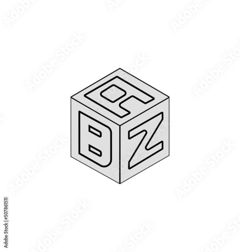 Letter logo design, Cube logo design.