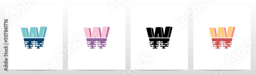 Half Submerged Letter Logo Design W