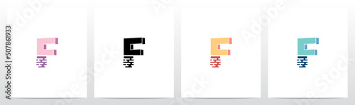 Half Submerged Letter Logo Design F