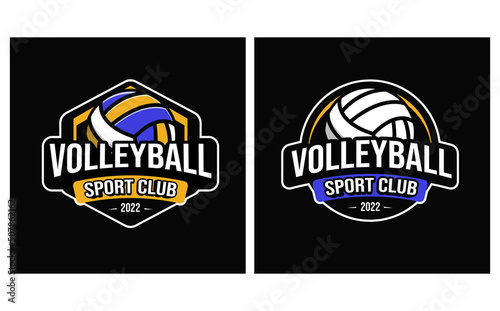 volleyball championship logo template volleyball club logo design with emblem style