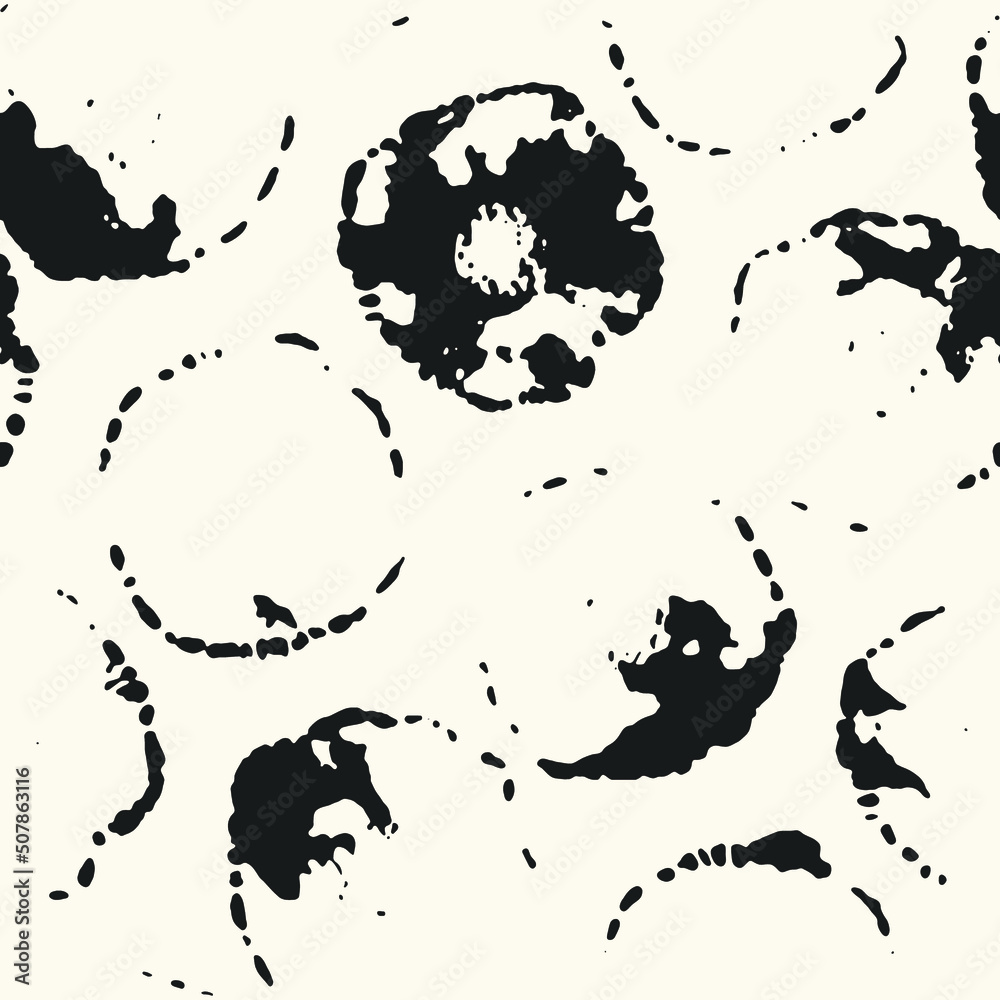 Abstract Splattered Ink Dots Pattern