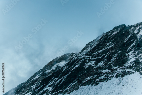 Snowy mountainside during winter