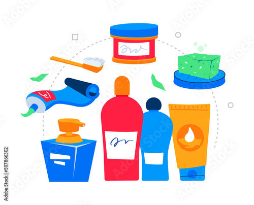 Hygiene and beauty - modern colored vector poster